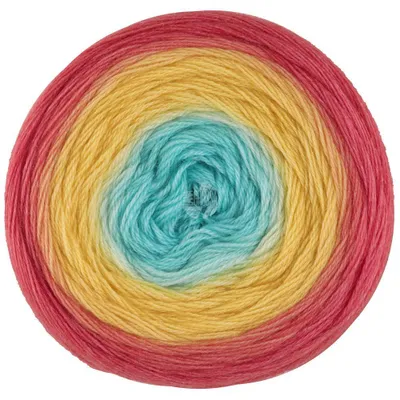 Produktbild von Lana Grossa - Merino Lace Aquarell 0015 lachsrot lachsorange gelb türkis