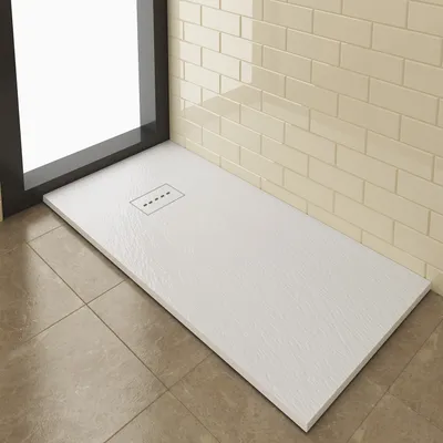 Produktbild von SUNXURY 70×140cm SMC Duschwannen Mit Ablaufgarnitur Antirutsch Rechteckig Duschtasse weiß