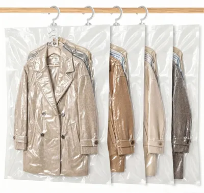 Imagen del producto de Juego de 4 bolsas de vacío con cremallera para ropa
