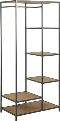 Produktbild von Garderobenständer >Carney< in Wildeiche aus Metall,MDF - 77x165x45cm (BxHxT)