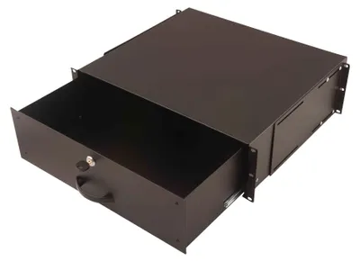 Produktbild von Tastatureinschub & Dokumentenablage für 483 mm (19")-Schränke (schwarz, 3 Höheneinheiten)