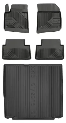 Productafbeelding van Rubberen automatten + kofferbakmat voor Citroën C5 II 2008-2017 (stationwagen) – 5-delig, zwart, op maat – Wielganizator