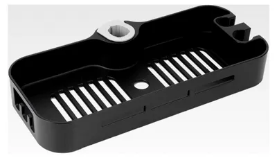 Produktbild von Duschstange mit Seifenschale, Duschablage ohne Bohren, schwarze Duschstange mit Duschkopfhalter und Ablage für Badezimmerzubehör