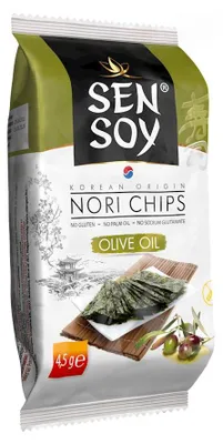 CHIPSY NORI Z OLIWĄ Z OLIWEK BEZGLUTENOWE 4,5 g - SEN SOY