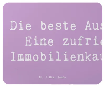 Produktbild von Mr. & Mrs. Panda Mousepad Spruch Immobilienkauffrau Freude - Lavendeltraum - Geschenk, Verkauf, Berufsliebe, laptop mauspad, Beruf, pc, Berufe, Geschenke mit Herz