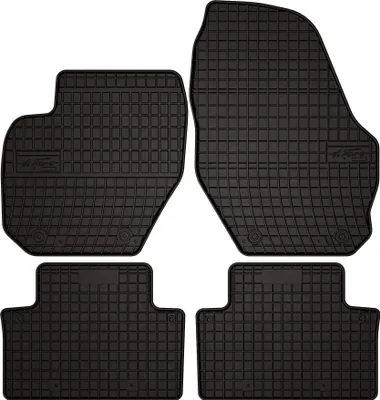 Produktbild von Gummifußmatten passend für Volvo XC90 I (SUV, Bj. 2002-2014) –  schwarz, passgenau, mit Befestigungen set 4 Stk. - Gummi-Automatten
