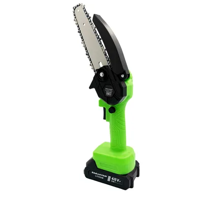 Produktbild von XMaster 6" Zoll Akku-Kettensäge, 2x 21V 1500 mAh wiederaufladbare Mini-Kettensäge mit Akku, elektrische Säge zum Schneiden bürsten, Schutzbrille