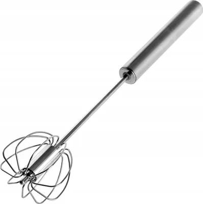 Produktbild von KADAX drehbarer Schneebesen "Agra", aus Edelstahl, Handschneebesen, Schaumschläger, 25 cm, Silber