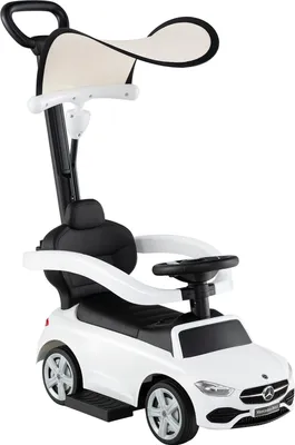 Produktbild von DREAMADE Rutschauto mit Schiebestange, 3 in 1 Rutschfahrzeug mit Horn, verstellbarem Sonnendach & Stauraum, für Kinder von 18-36 Monaten (Weiß)