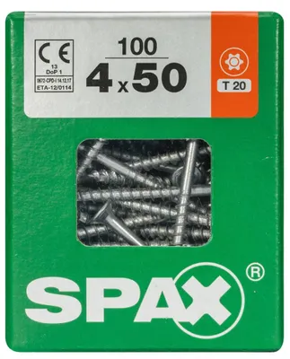 Produktbild von SPAX Universalschraube, Teilgewinde, Senkkopf, T-STAR plus T20, 4CUT, WIROX, 4 x 50 mm, 100 Stück