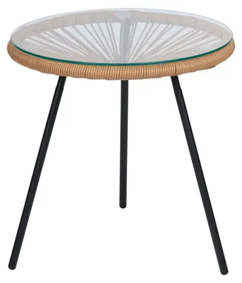 Beistelltisch rund Glas Metall Ø 44 x 47 cm modern
