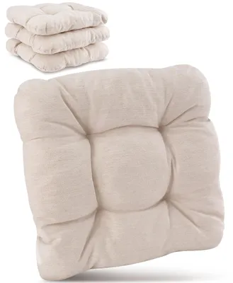 Produktbild von Beautissu 4er Set Premium Stuhlkissen Natur HighLux SK, 40x40x8cm