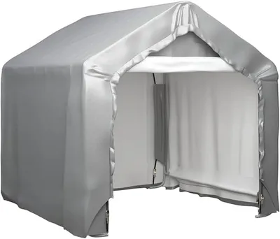 Produktbild von Mehrzweckzelt Lagerzelt UV-beständig Industriezelt Zelthalle Zeltgarage Garagenzelt Weidezelt Foliengarage Unterstand Lagerhalle Ganzjahreszelt 180 x 180 x 180 cm (L x B x H) PE Grau