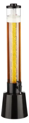 Bierturm mit Zapfhahn, 3 Liter, transparent/schwarz