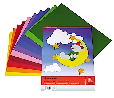 Produktbild von Fotokarton BLOCK 300g/qm A4 - 10 Bogen sortiert