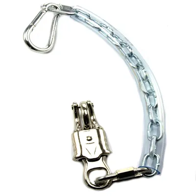Produktbild von Anbindekette 100cm ummantelt Panikhaken Karabiner Kette PVC-Überzug