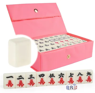Image de Mini jeu de Mahjong avec 144 pièces et boîte de rangement