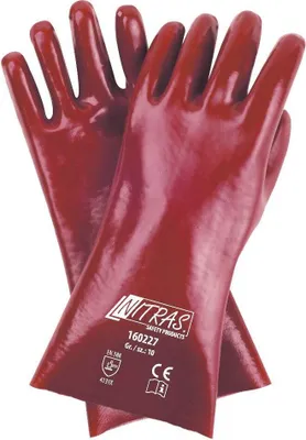 Produktbild von Nitras Chemikalienschutzhandschuhe  rot  PVC  Gr. 10  60 Paar Schutzhandschuhe