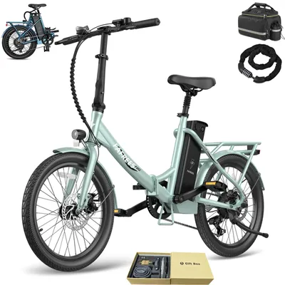 Produktbild von E-Bike 20" 155 - 195 cm Rostfreie Aluminiumlegierung 36 V 18,2 Ah 655,2 Wh bis zu 150 - 190 km Wasserdicht IPX4 mit 7 Gang, Grün