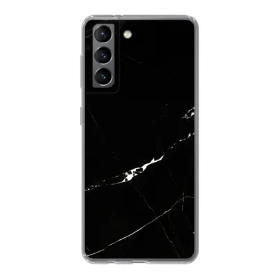 Produktbild von MuchoWow® Handyhülle Schutzhülle Hülle für Samsung Galaxy S21 Marmor - Schwarz - Natursteine Silikon Softcase Handy Hülle - Softcase