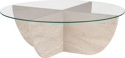 Produktbild von Skye Decor, Liya - Travertine, Couchtisch, Travertin, 100 % Melaminplatte, 90 x 90 x 30 cm