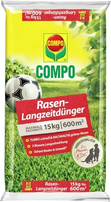 Produktbild von COMPO Rasen-Langzeitdünger 15 kg für 600 m² Rasendünger Granulat 3 Monate