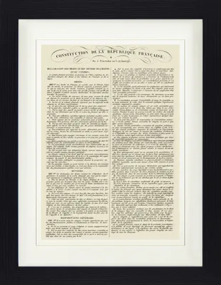 Obrázek produktu pro Francie Zarámovaný obraz s paspartou | Wall Art | V rámu - Ústava Francouzské republiky, 22. srpna 1795 (40 x 30 cm)