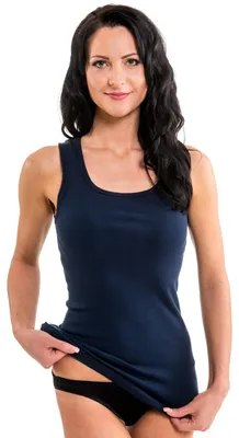 Produktbild von HERMKO 1325 Damen Longshirt aus 100% Baumwolle | Verschiedene Farben & Größen | Ideal für Drüber & Drunter | Länger geschnitten, Farbe:marine, Größe:40/42 (M)