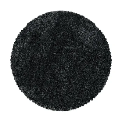 Produktbild von Hochflor Teppich FLUFFY Anthrazit 80 cm Rund