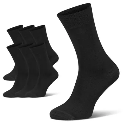 Produktbild von bamboo:line 3er Pack Bambus Socken Schwarz – Venenfreundlich ohne Gummi – Weiche Gesundheitssocken – Gr. 39-42