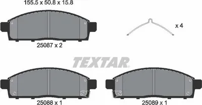 Produktbild von TEXTAR Bremsbeläge Satz Vorne für MITSUBISHI L 200 / Triton Pickup (KJ, KK, KL) 2508703
