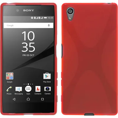 Produktbild von PhoneNatic Case kompatibel mit Sony Xperia Z5 - rot Silikon Hülle X-Style + 2 Schutzfolien