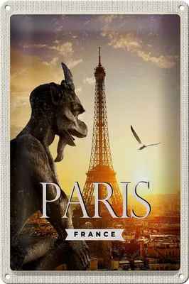 Produktbild von Blechschild Reise 20x30cm Paris Frankreich Urlaub Architektur