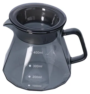 Glaskanne für Kaffee, hitzebeständig, 400 ml, durchsichtig