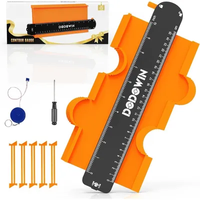 Produktbild von Konturenlehre 25cm mit Feststeller, ABS-Kunststoff, Orange