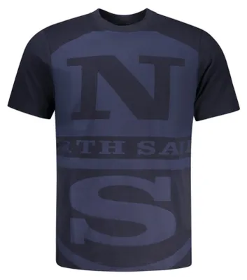 Produktbild von Herren T-Shirt Blau - Kurzarm mit Rundhals & Druckmotiv