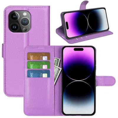 Obrázek produktu pro Pro Apple iPhone 15 Pro Smart Mobile Phone Case Purple Leatherette Case Cover Case Book