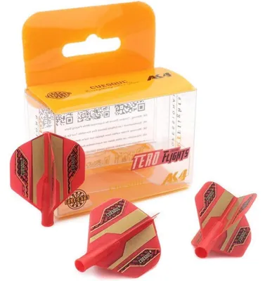 Image de Flèches de fléchettes, modèle standard/slim, avec motif, lot de 3, couleur rouge