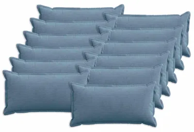 Image de vidaXL, housses de coussin, 12 pièces, HOUTEN, bleu, 40 x 80 cm, en corde