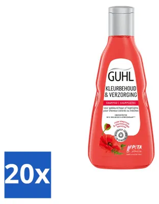 Imagen del producto de 20 champús Guhl para proteger el color y cuidar el cabello, 250 ml cada uno. Paquete económico con 20 unidades