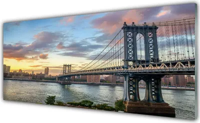 Produktbild von Glasbilder 125x50 Wandbild Druck auf Glas Brücke Stadt Architektur