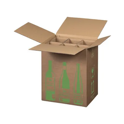Produktbild von 5x Weinversandkarton ECO für  6 Weinflaschen mit DHL