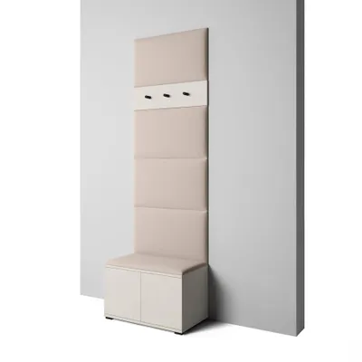Produktbild von Garderoben-Set Napoli version 6 mit Schuhregal und Polsterplatten, Ideal für Flur und Eingangsbereich (Cashmere, Trinity 02)