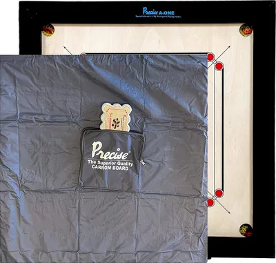 Obrázek produktu pro Carrom Ama-8 mm - 12 kg. 74x74 cm - 82x82 cm - vyrobeno Karrom hra - turnaj - včetně obalu včetně obalu