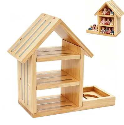 Magnetisches Holzregal Hausform für 70-80 Tonies