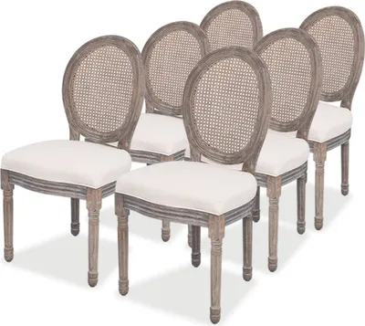 Produktbild von Esszimmerstühle 6 Stk. Creme Stoff