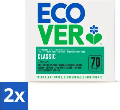 Produktbild von Ecover - Geschirrspültabs Classic - Zitrone & Limette - 70 Tabs - Vorteilspack - 2 Stücke