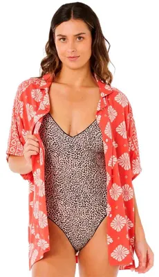 Image de Chemise Rip Curl pour femmes VENTURA VISCOSE S/S SHIRT, taille : XS, couleurs : rouge