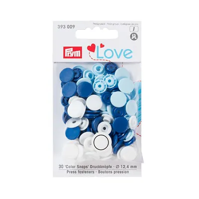 Obrázek produktu pro Prym 393009, Druky (patentky), Plast, Polyoxymetylen (POM), Modrá, Světle modrá, Bílá, Matný, Kulatý, 1,24 cm
