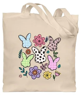 Produktbild von Baumwolltasche - Hase - Taschen - Bunte Hasen Geschenke Hasenmotiv Frühling I Hasen Silhouette Ostern I Oster Geschenke Ostern I Häschen I Osterhasen